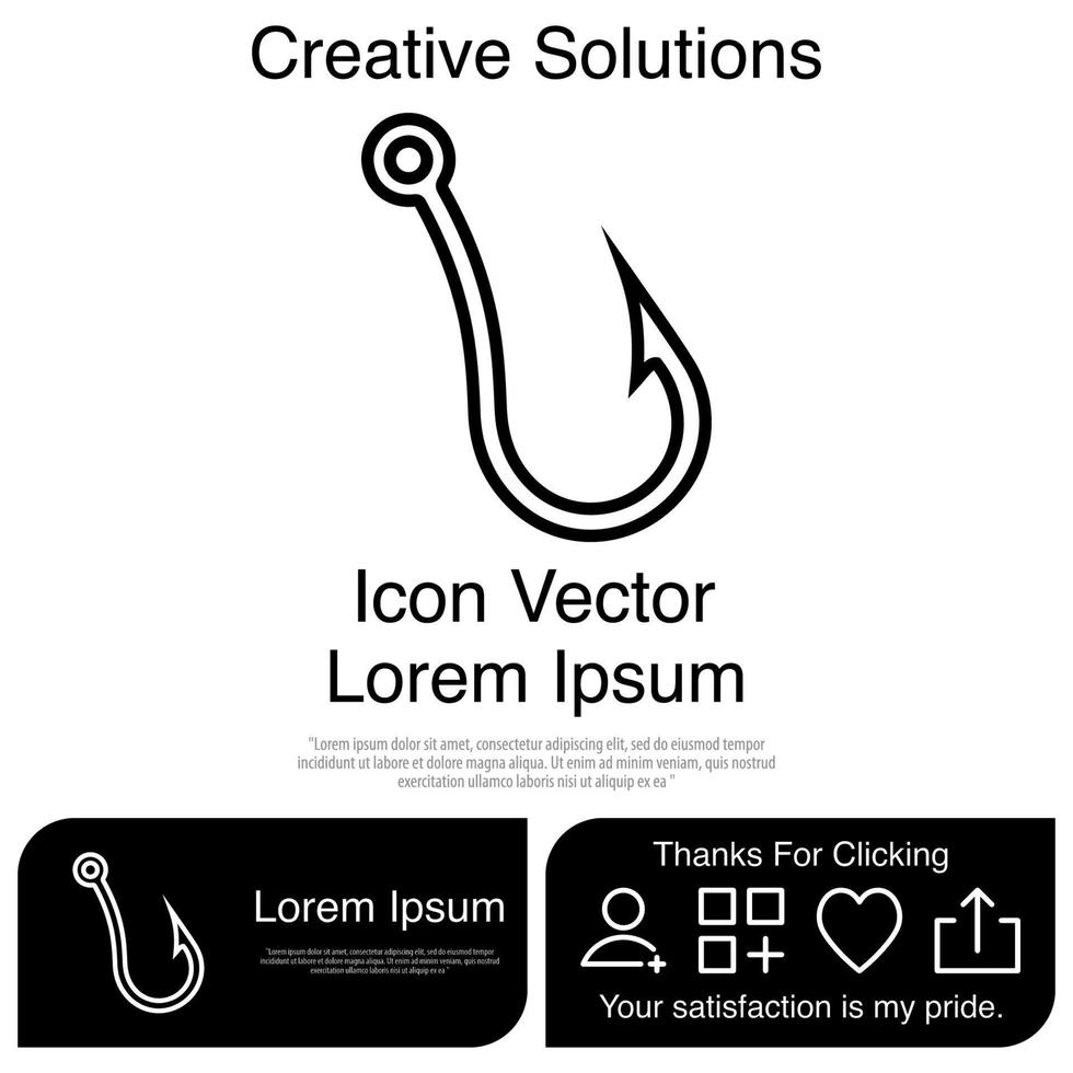 Fishing Hook Icon Vector EPS 10