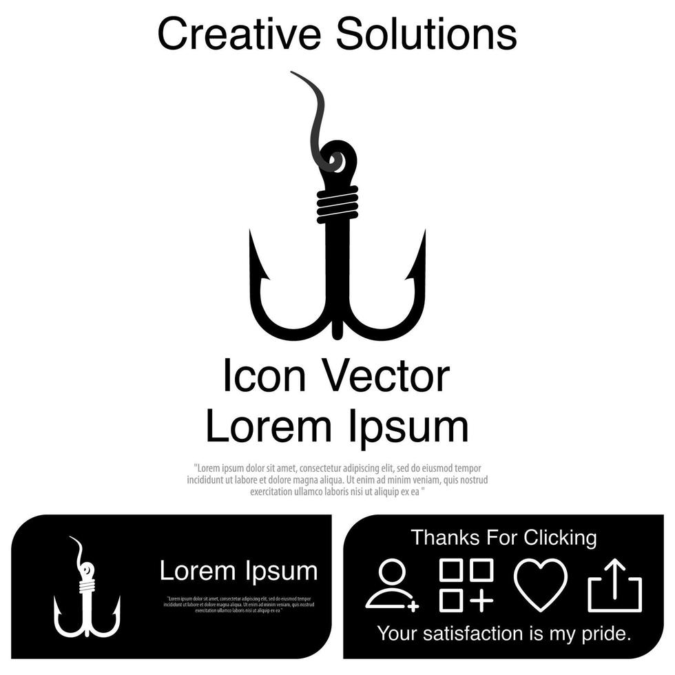 Fishing Hook Icon Vector EPS 10