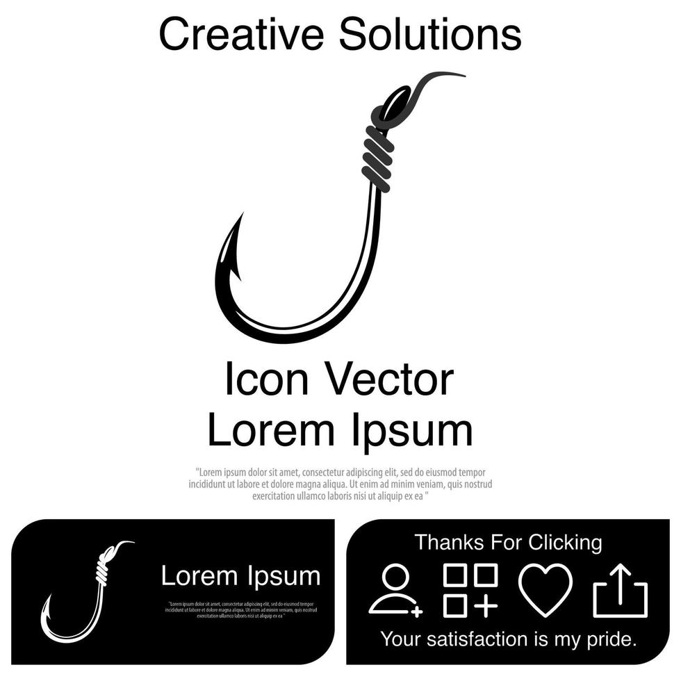 Fishing Hook Icon Vector EPS 10