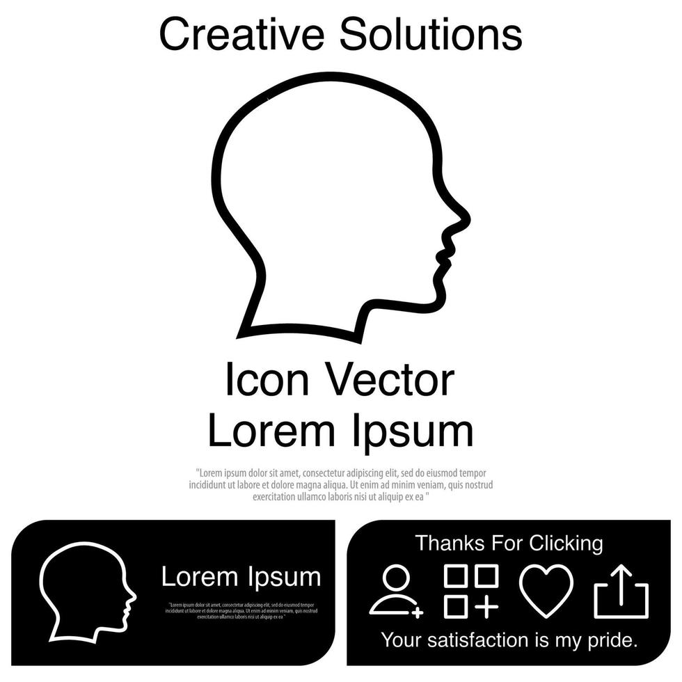 cabeza, icono, vector, eps, 10 vector