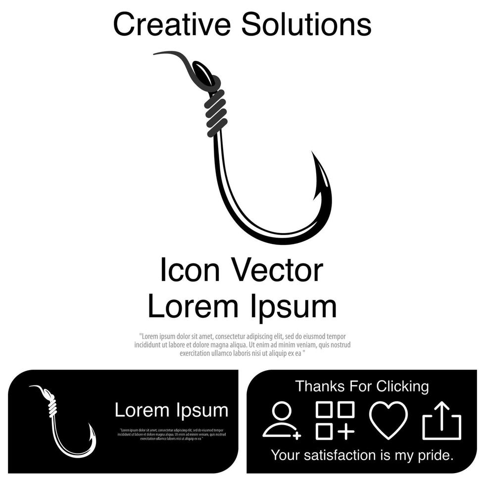 Fishing Hook Icon Vector EPS 10