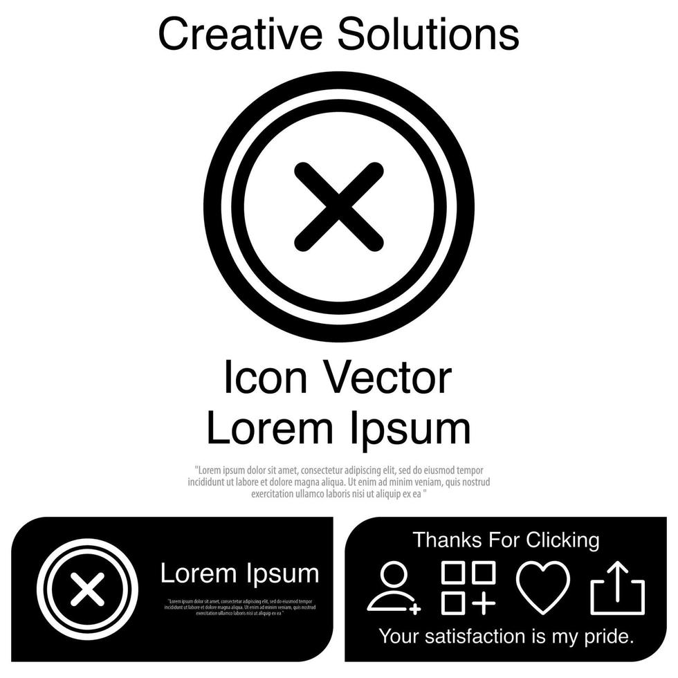 x botón icono vector eps 10