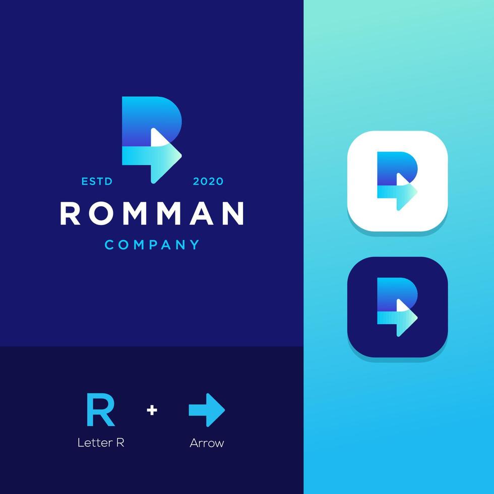 plantilla de logotipo letra r vector