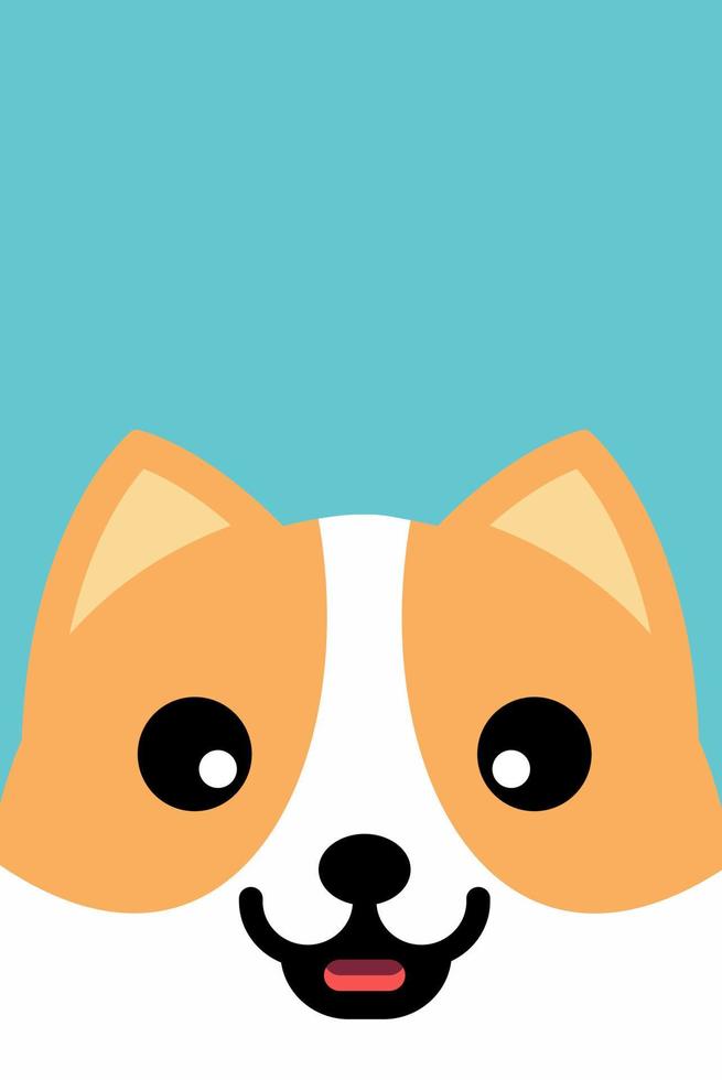 diseño plano de cara de perro sonriente, ilustración vectorial vector