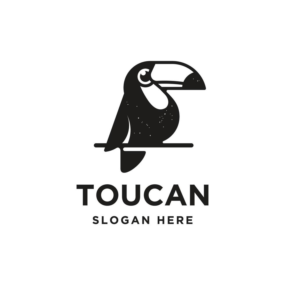 diseño de logotipo de vector de silueta de tucán