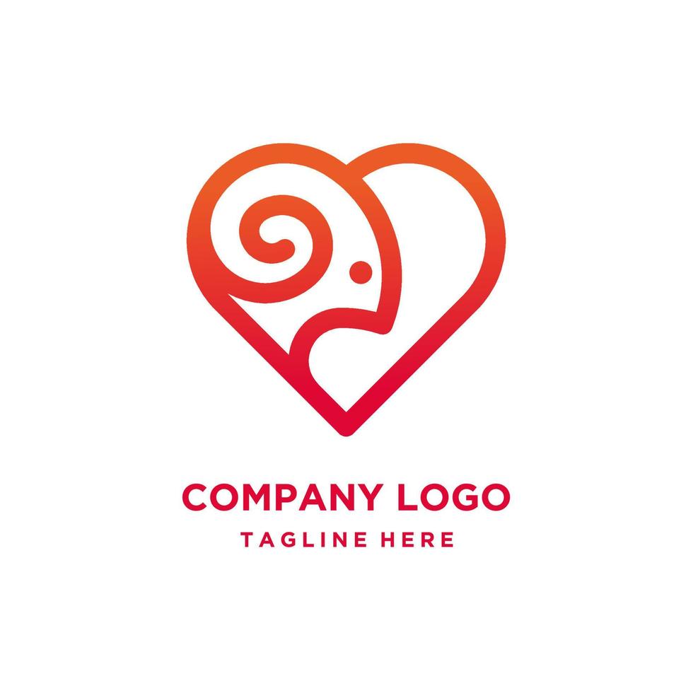 Goat Heart Logo Design Inspiration vector