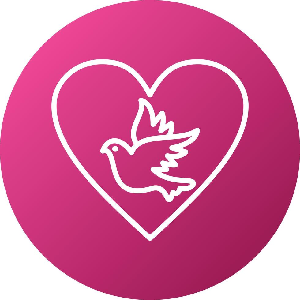 Dove with Heart Icon Style vector