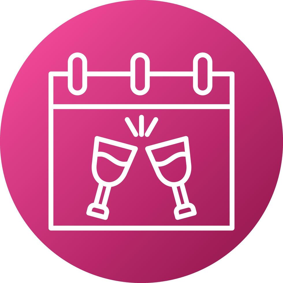 New Year Calendar Icon Style vector