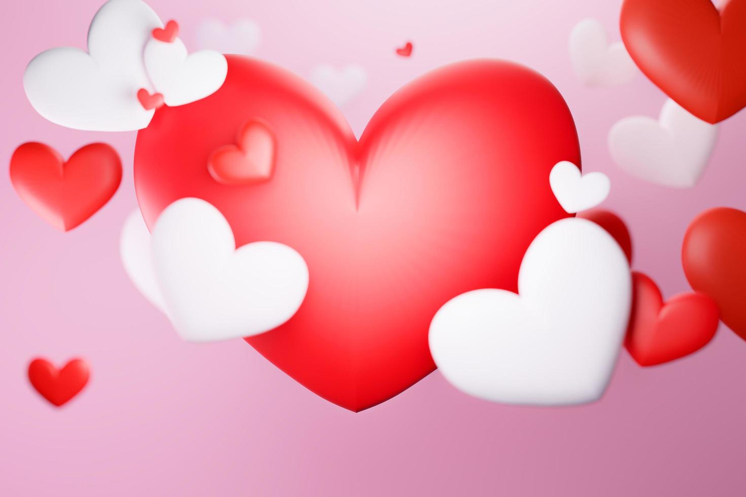 Red and white heart valentine background photo