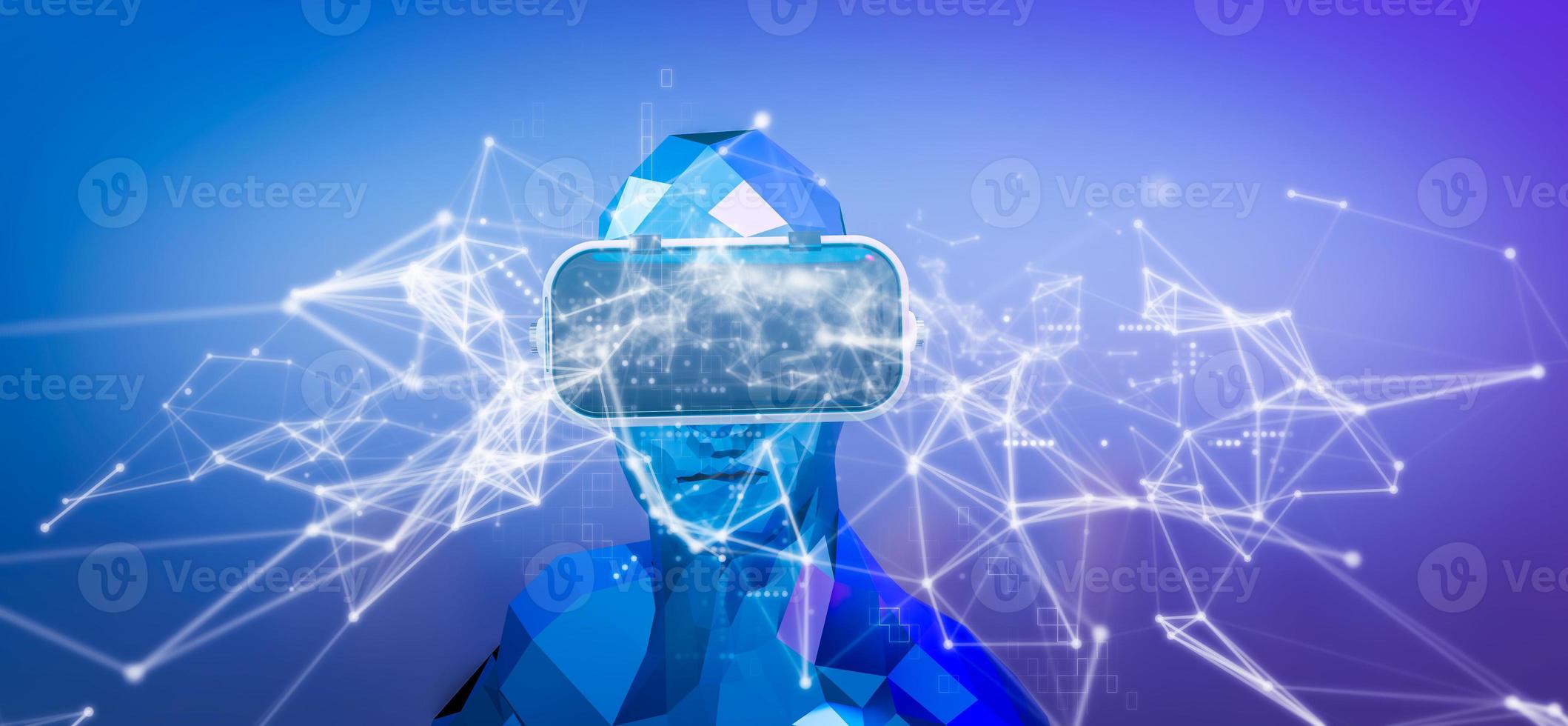 Virtual Reality goggle 3D VR Glasses, metaverse technology concept