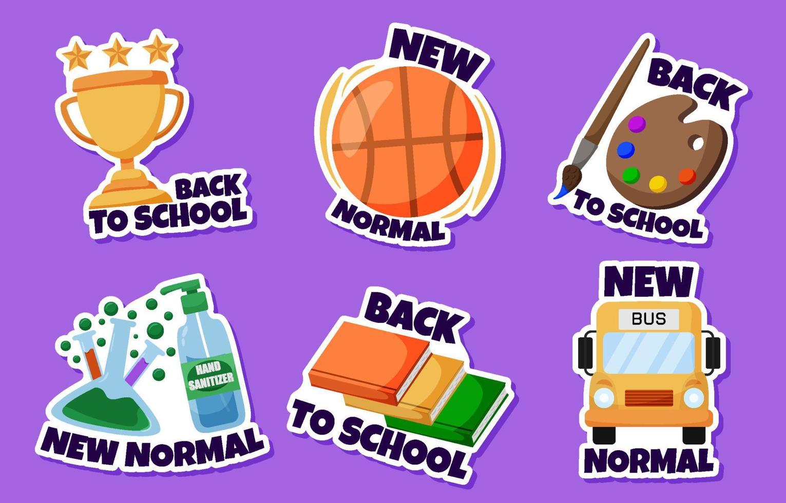 Back to School Sticker Pack vector