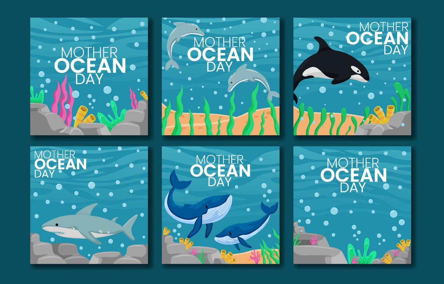 Mother Ocean Day Social Media Post vector