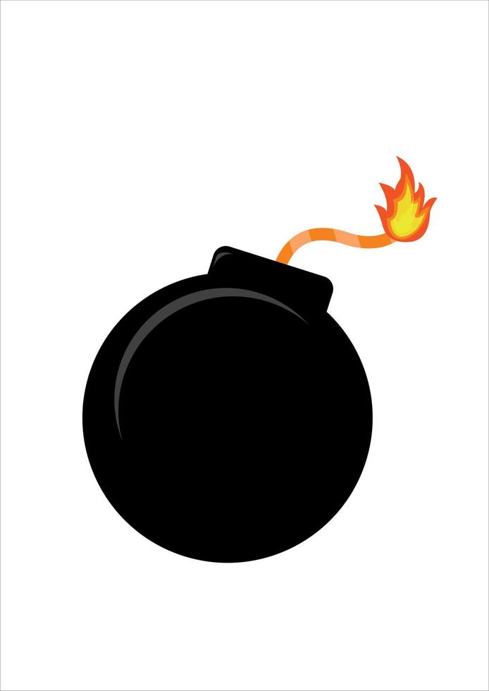 icono de bomba con fuego ardiente vector