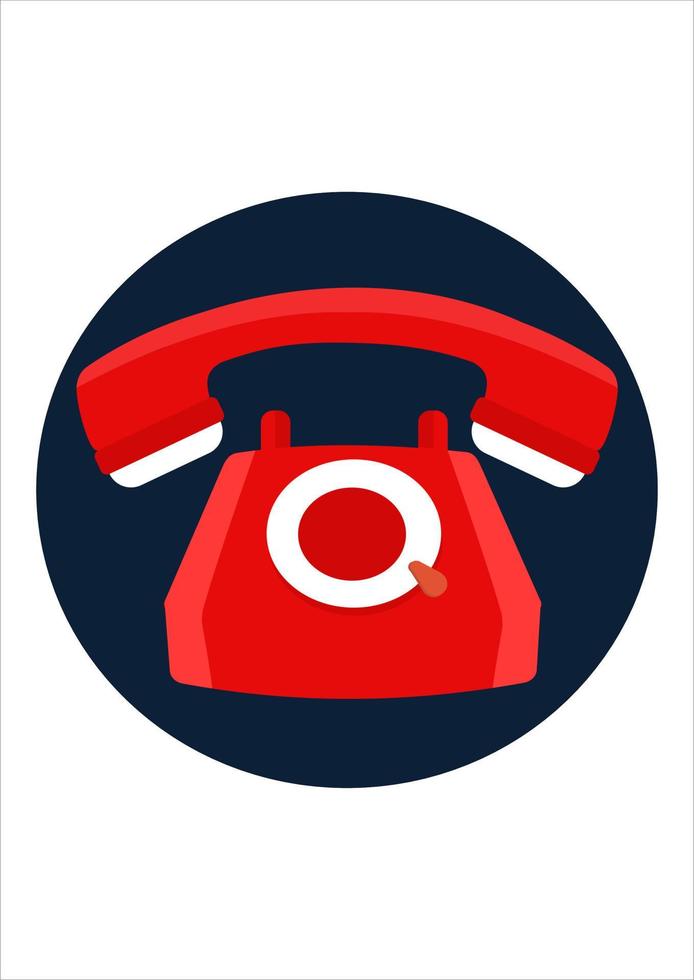 red retro telephone illustration vector
