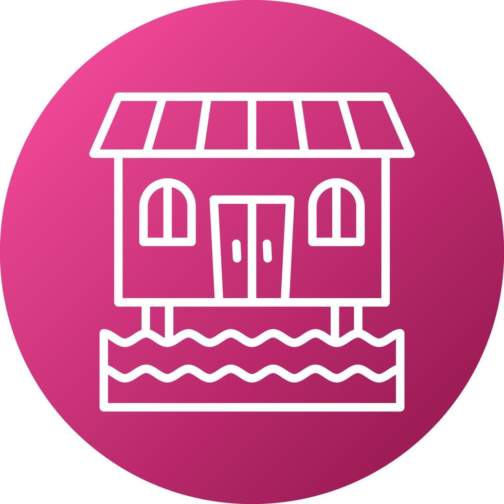 estilo de icono de bungalow vector