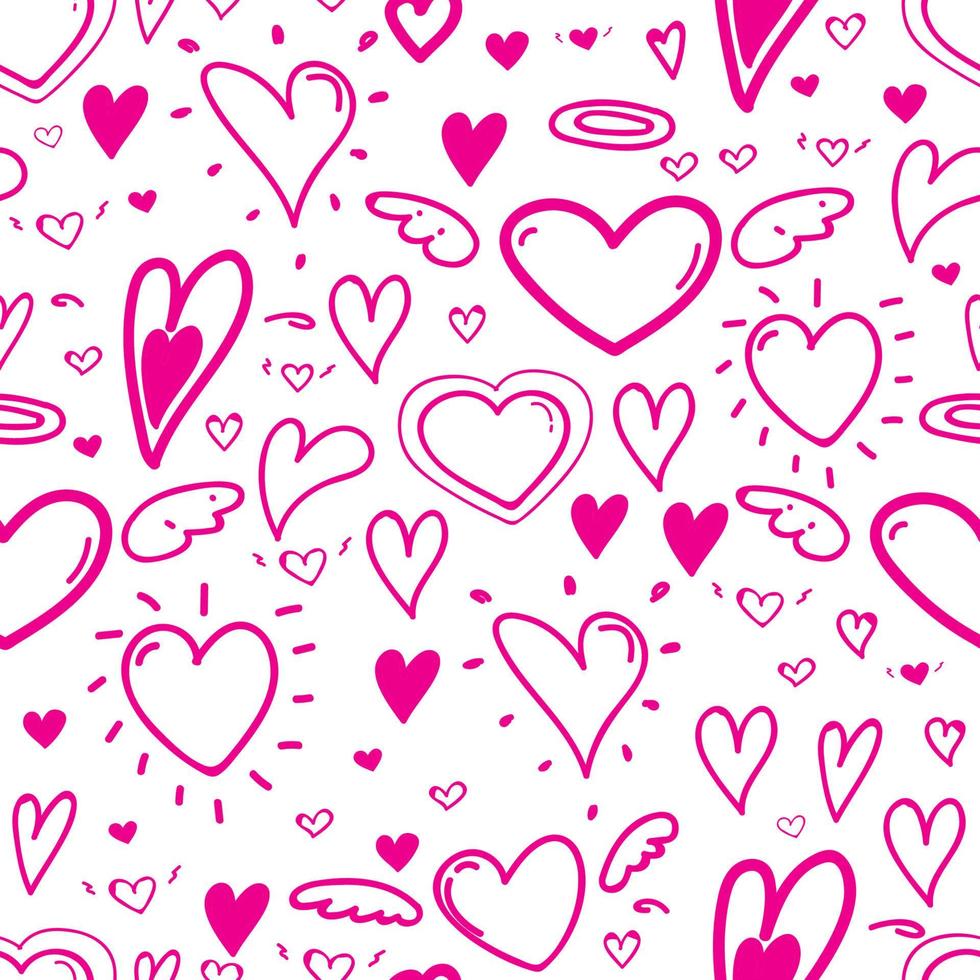 Heart seamless pattern background. Vector illustration.