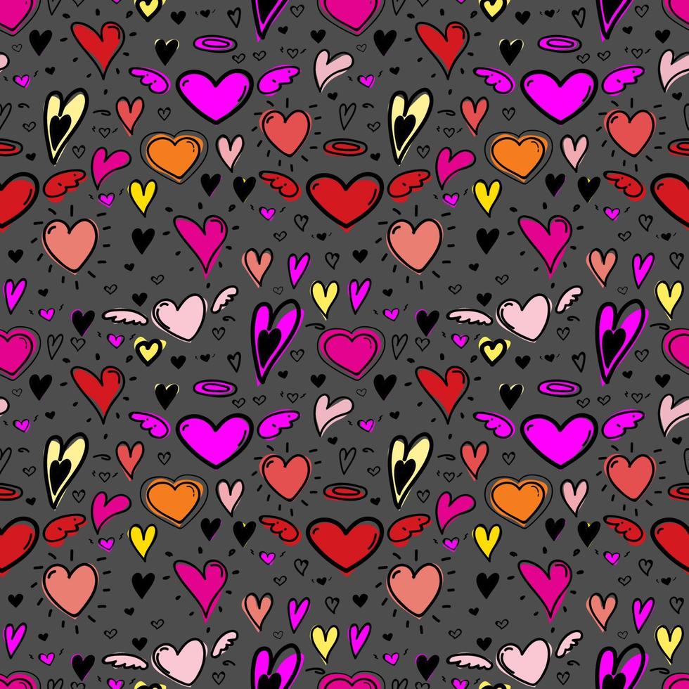 Heart seamless pattern background. Vector illustration.