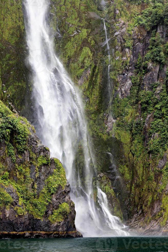 Waterfall at Milford Sound photo