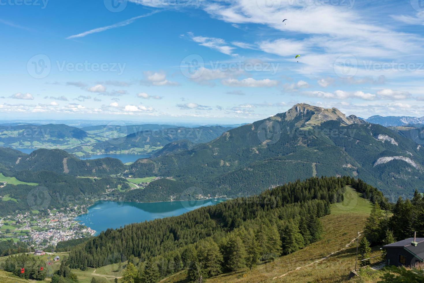 vista del campo desde la montaña zwolferhorn foto