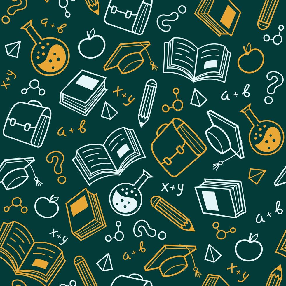 Back to School Seamless Pattern Background vector