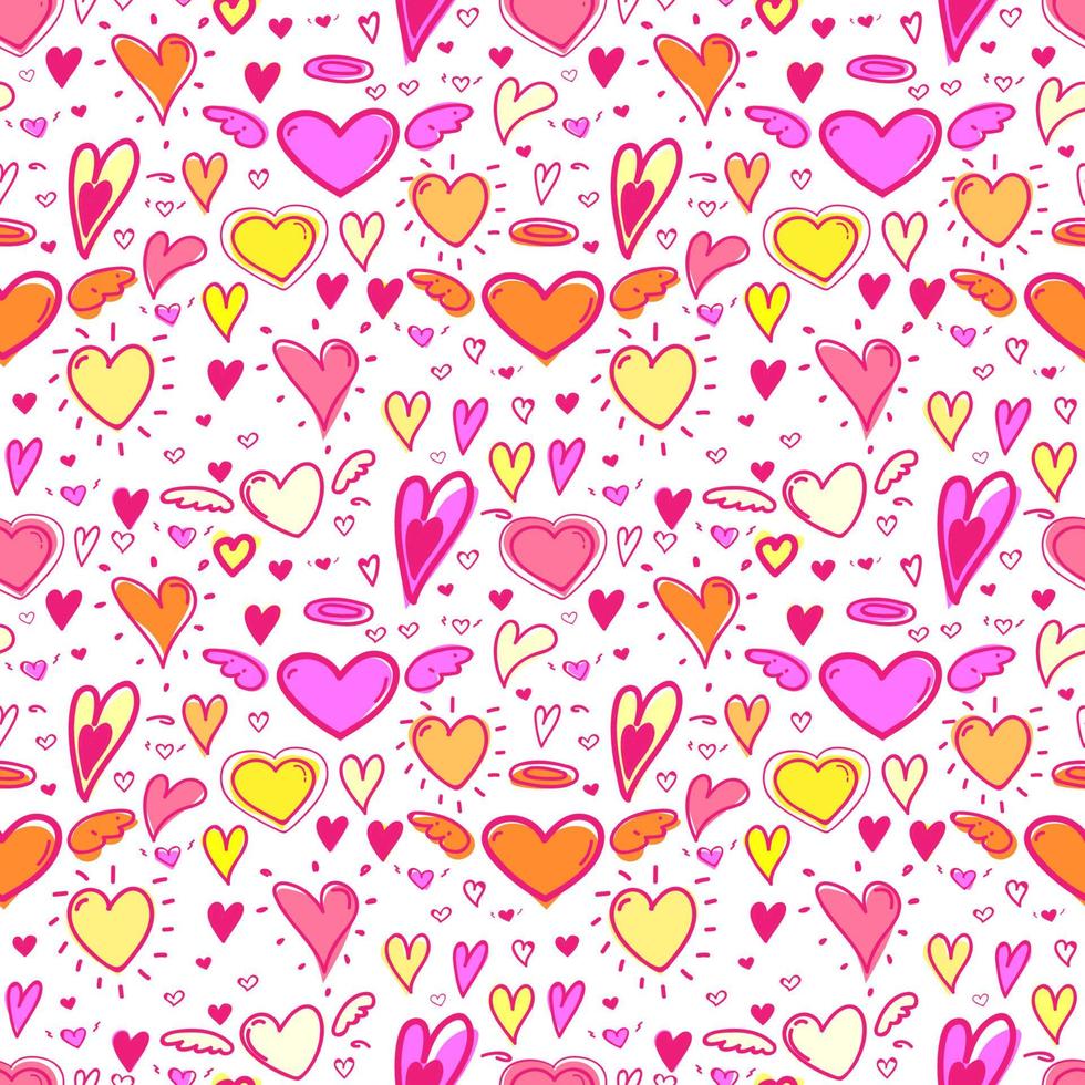 Heart seamless pattern background. Vector illustration.