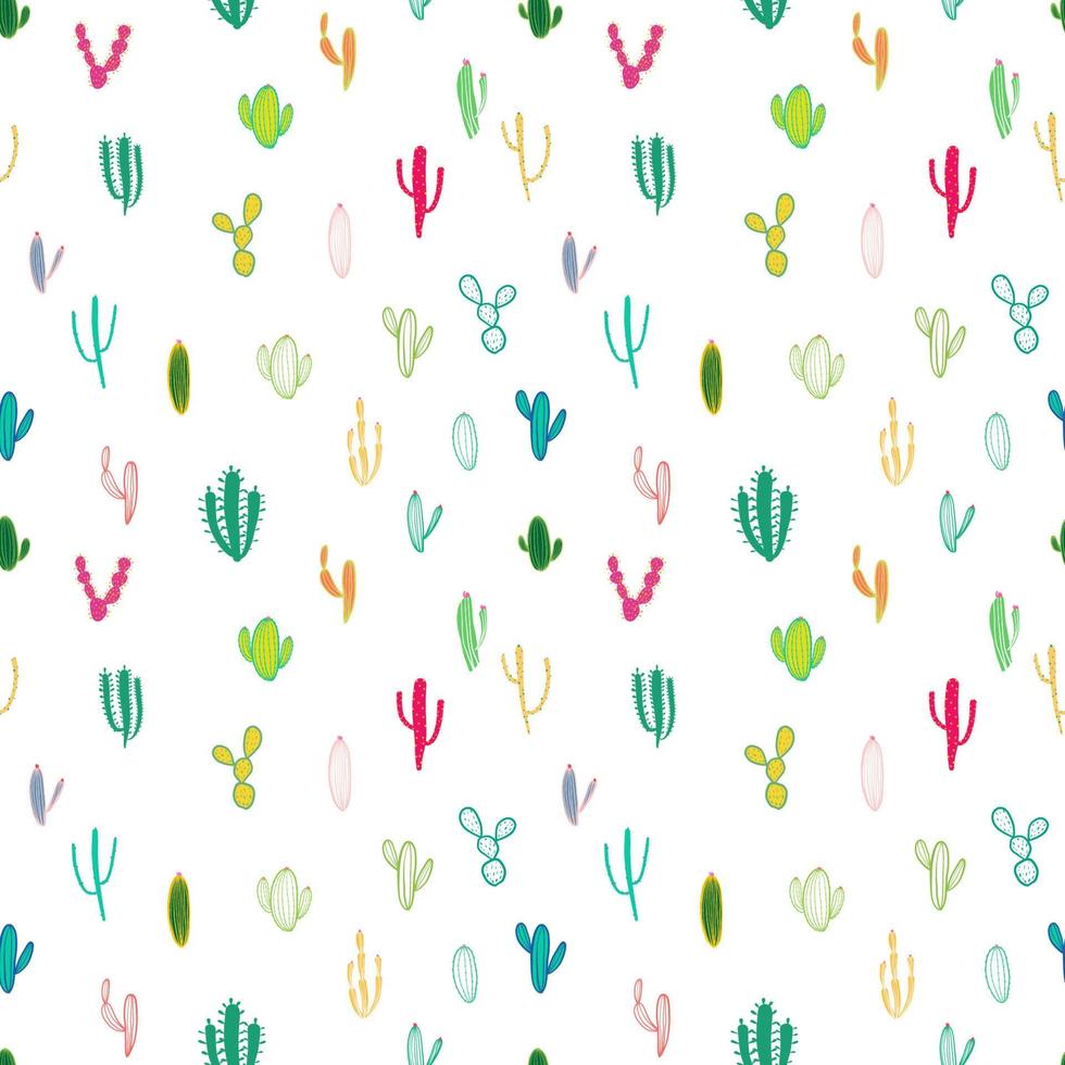 Cactus seamless pattern background. Vector illustration for fabric and gift wrap paper design.