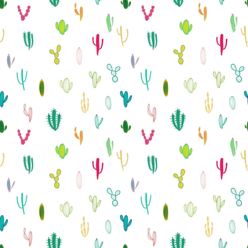 Cactus seamless pattern background. Vector illustration for fabric and gift wrap paper design.