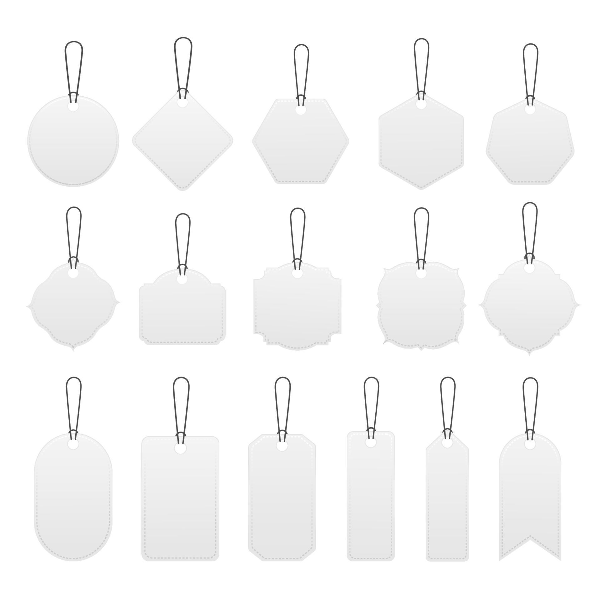 conjunto de plantilla de etiqueta y etiquetas de precio en blanco aislado sobre fondo blanco. ilustración vectorial vector