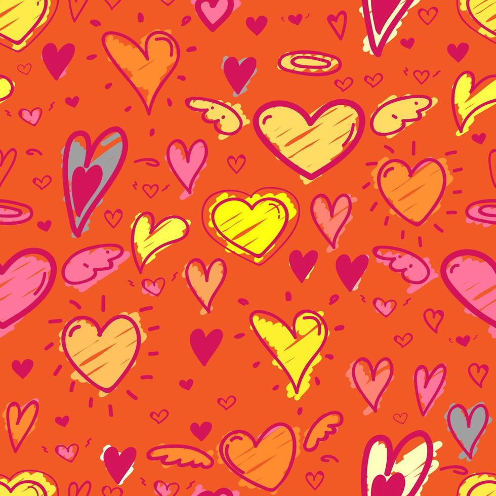 Heart seamless pattern background. Vector illustration.