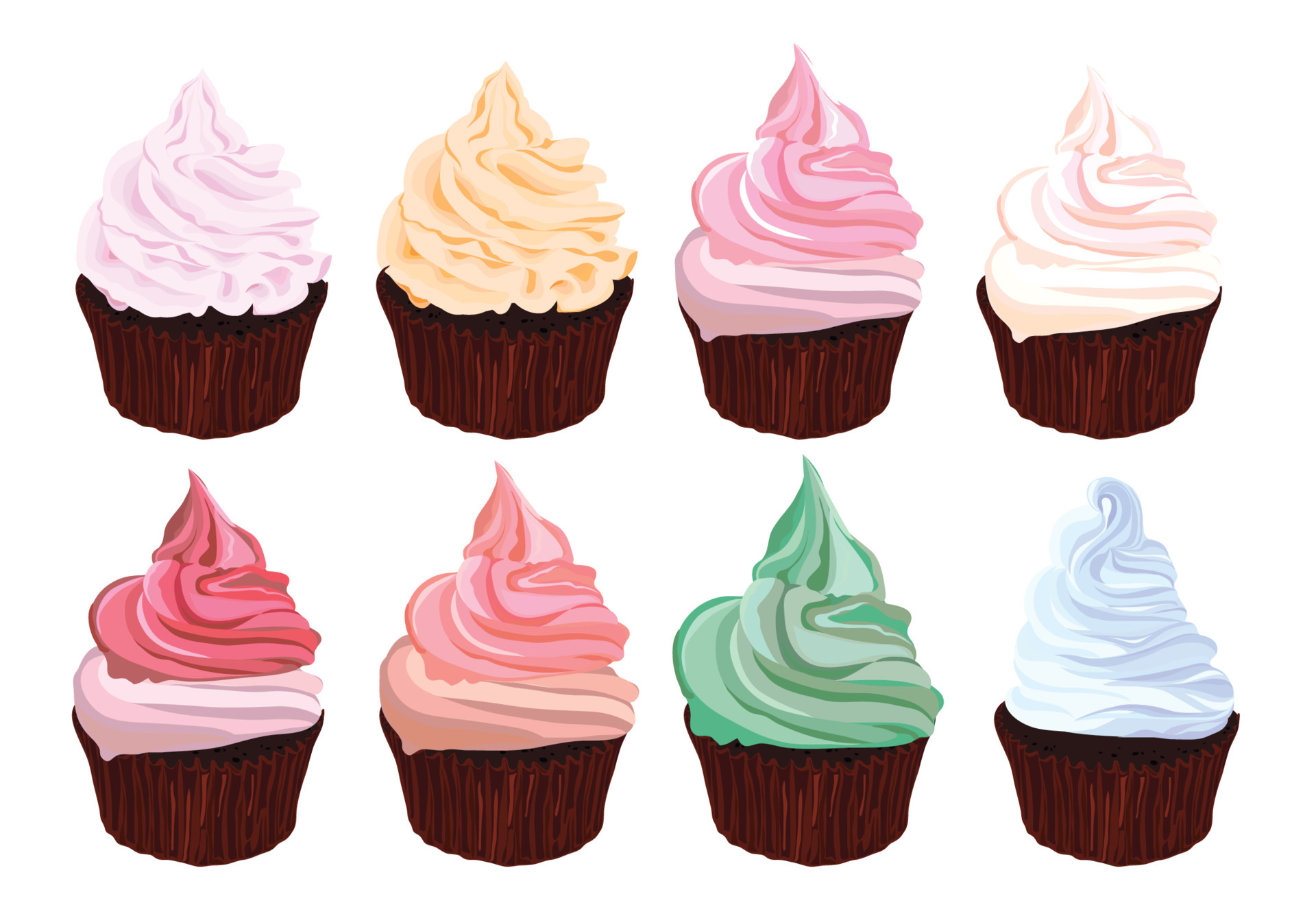 Set of colorful cartoon cupcake isolated for your design. Vector illustration. 6757301 Vector Art at Vecteezy Set of colorful cartoon cupcake isolated for your design. Vector illustration. 6757301 Vector Art at Vecteezy