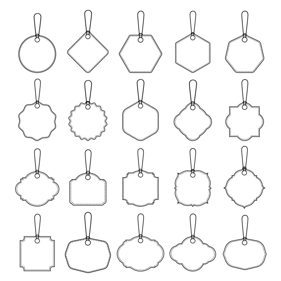 Set of blank price tag and labels template isolated on white background. Vector illustration.