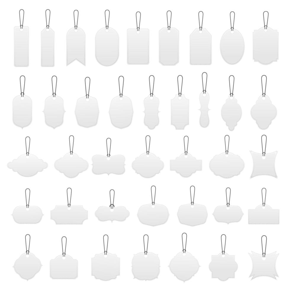 Set of blank price tag and labels template isolated on white background. Vector illustration.