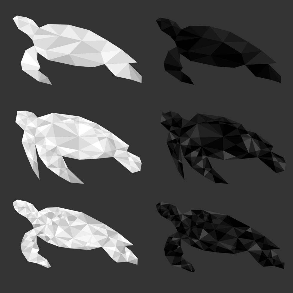 Set of turtle polygon geometric. Vector illustration. 6757332 Vector ...