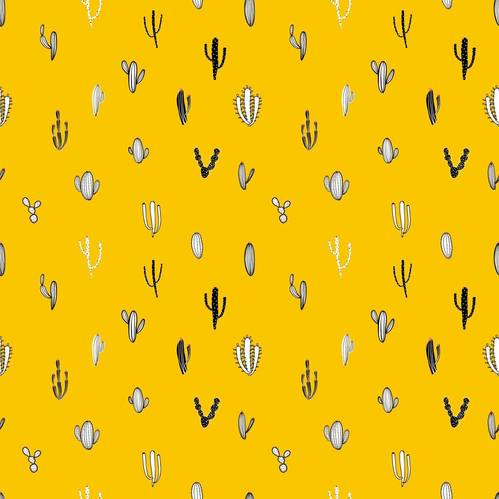 Cactus seamless pattern background. Vector illustration for fabric and gift wrap paper design.