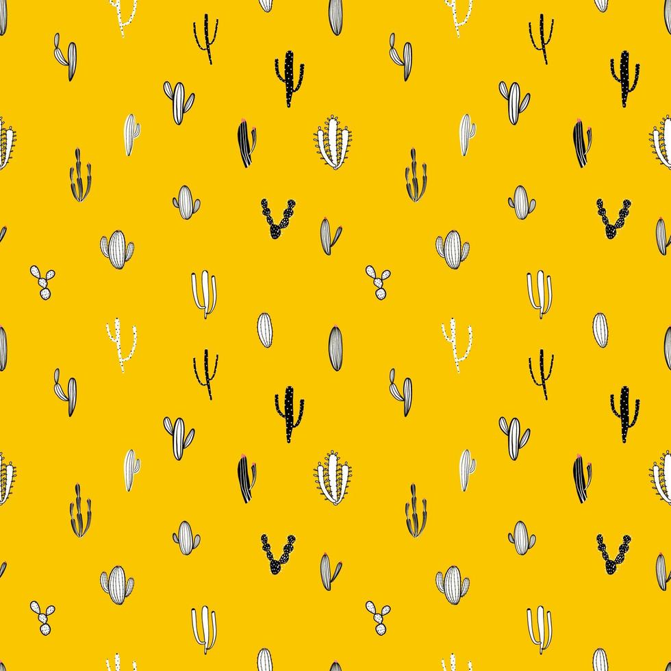 Cactus seamless pattern background. Vector illustration for fabric and gift wrap paper design.