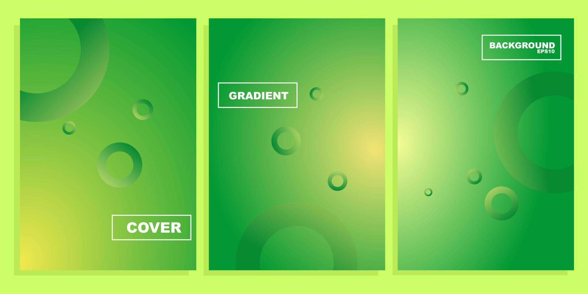 set of minimal cover templates with fresh green gradient background. suitable design for nature book vector