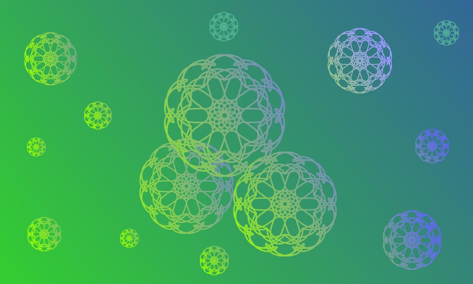 mandala ornaments in gradations of light green. used for islamic banner background vector