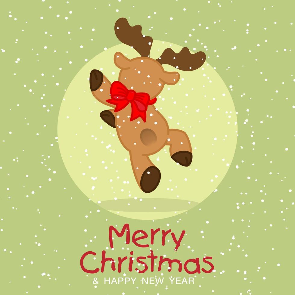 Illustration vector Cute Reindeer dancing