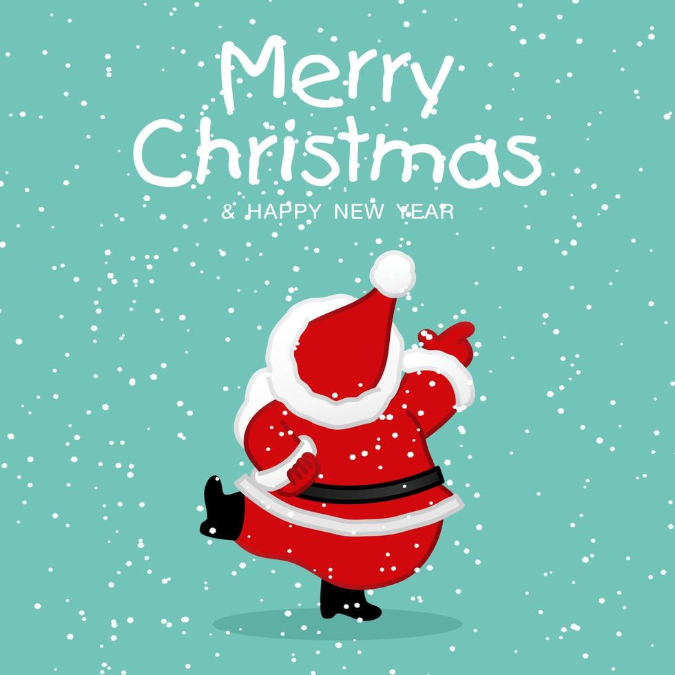 Illustration vector Cute Santa Clause dancing turned his back