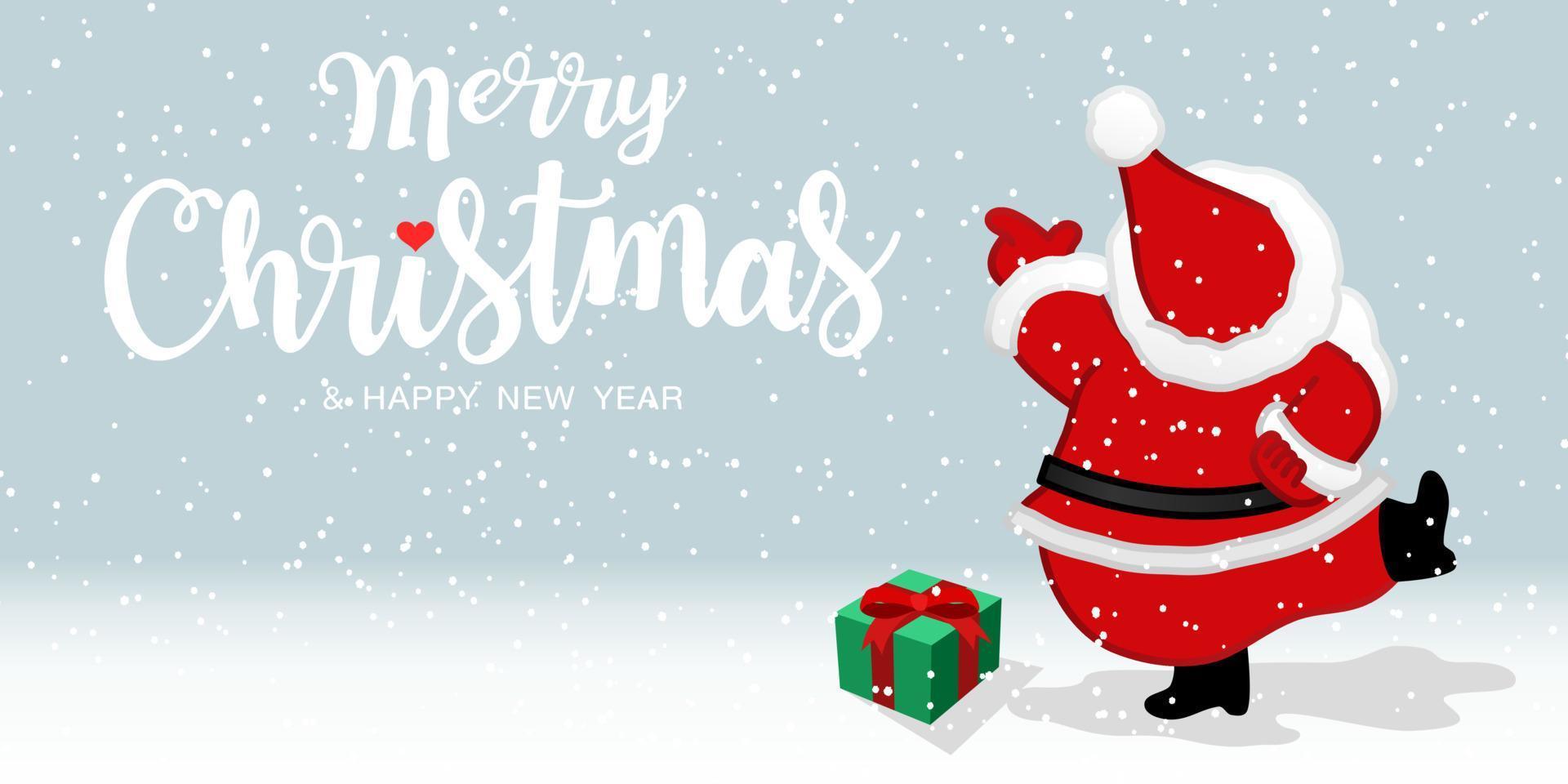 Illustration vector  Cute Santa Clause Standing turned his back