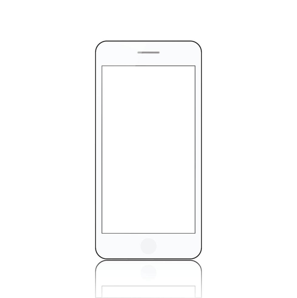 Nuevo estilo moderno de teléfono inteligente móvil realista aislado sobre fondo blanco. vector