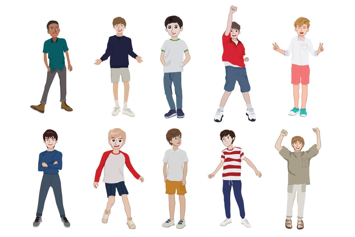 Boy character cartoon for design. Vector illustration.