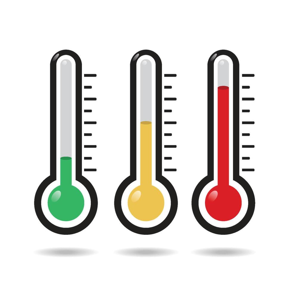 Thermometer icon set vector