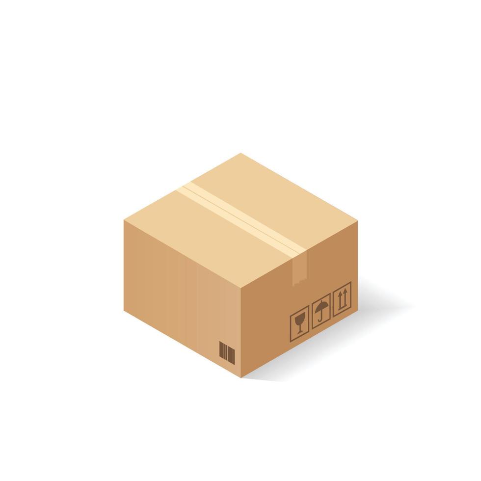 Carton cardboard box. Delivery and packaging. Transportation, shipping. vector