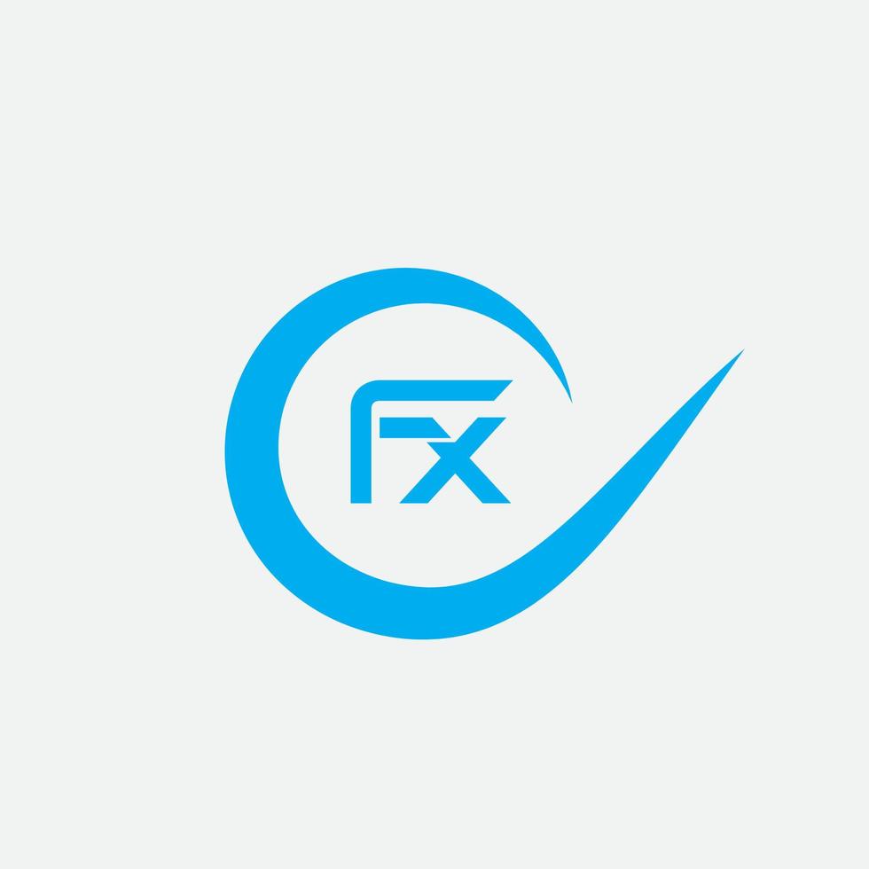 diseño de logotipo de letra fx vector