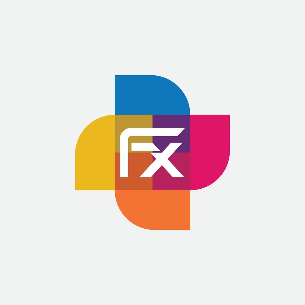 FX letter logo design vector