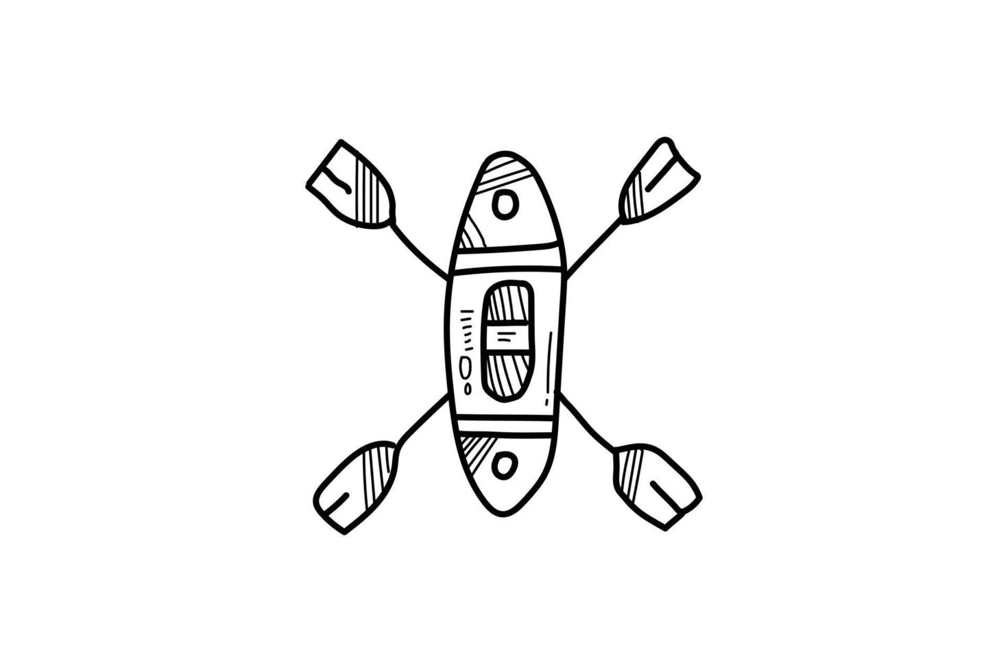 boat summer icon doodle lineart vector