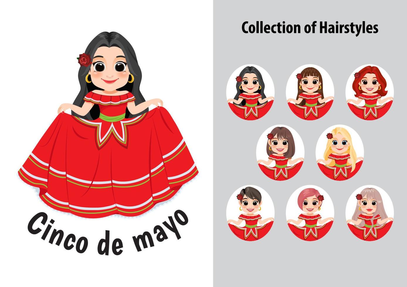 cinco de mayo - 5 de mayo, feriado federal en méxico. diseño popular mexicano con vector de personaje de dibujos animados de bailarines de mariachi