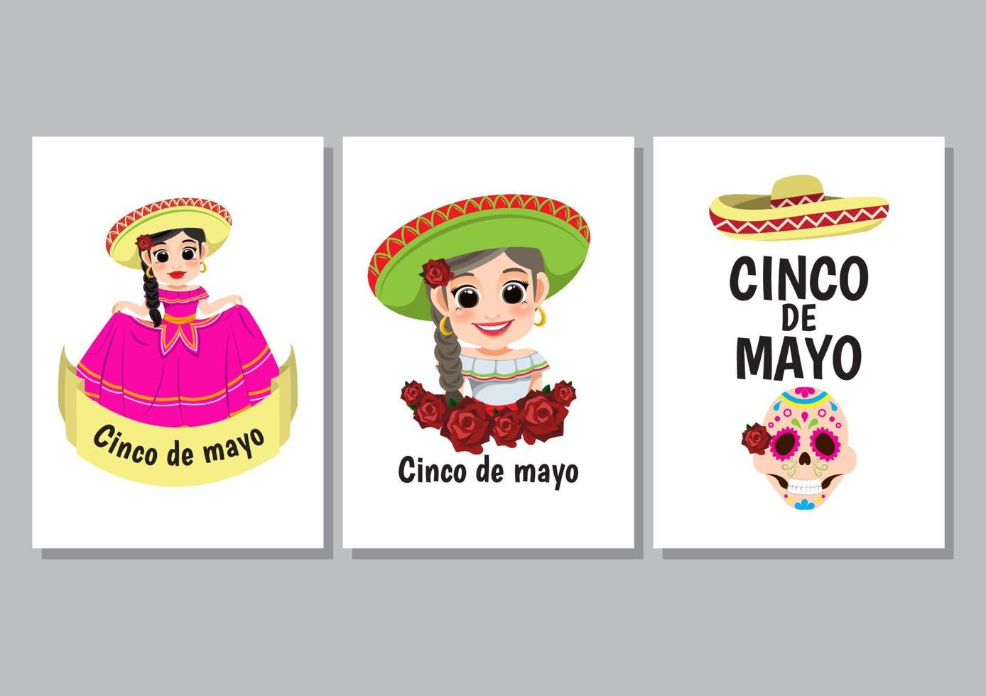 Cinco de Mayo - May 5, federal holiday in Mexico. Cinco de Mayo banner and card design with cartoon character vector