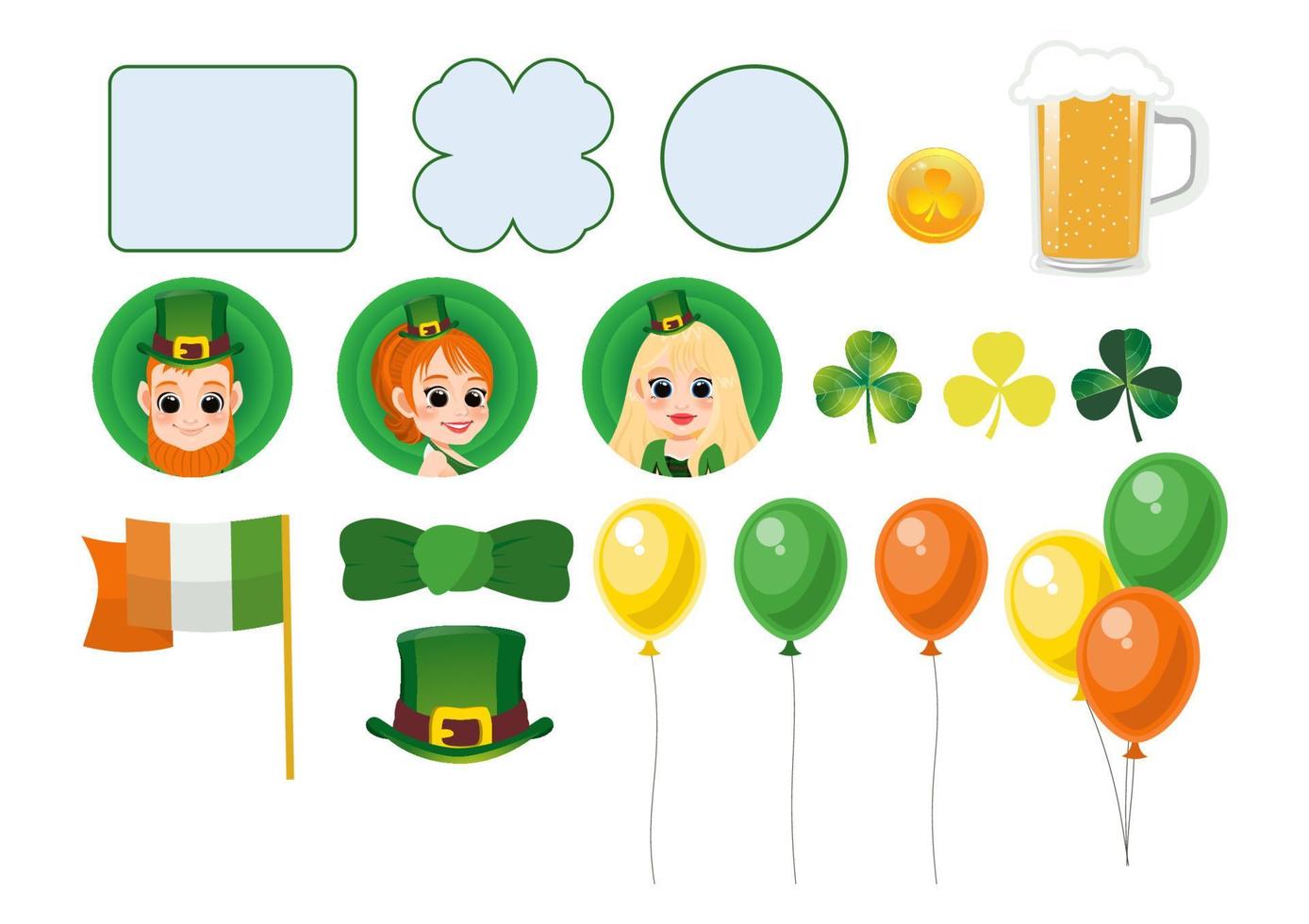 feliz día de san patricio conjunto de elementos de diseño vectorial vector